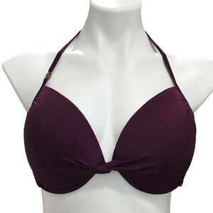 Victoria’s Secret Purple Bikini Top With Gold Hardware Good Condition Size 36